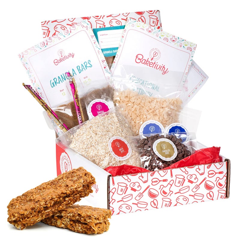 BAKETIVITY Kids Baking DIY Activity Kit - Bake Delicious Healthy Gluten Free Granola Bars with Pre-Measured Ingredients â€“ Best Gift Idea for Boys and Girls Ages 6-12 - Image 1